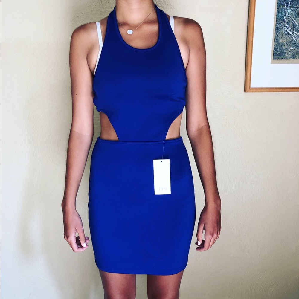 Blue Backless Party Dress